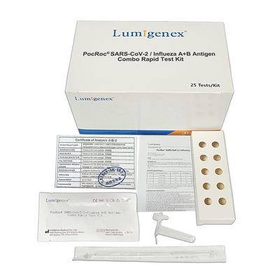 SARS-CoV-2 Flu A Flu B Rapid Test Kit คอลลอยด์โกลด์ Nasal Swab CE Influenza A