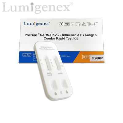 COVID19 Flu A Flu B Antigen ชุดทดสอบอย่างรวดเร็ว Colloidal Gold Nasal Swab