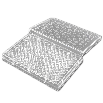 Flat Bottom Gamma Sterile 96 Well Elisa Plate ขาว / ดำ