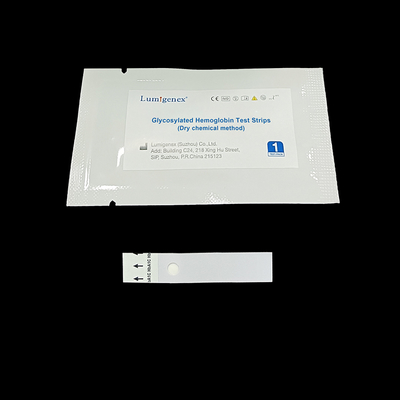 แถบทดสอบน้ำตาลในเลือด HbA1C ที่แม่นยำแบบพกพาสำหรับ IVD ใช้การทดสอบที่บ้าน CE ได้รับการอนุมัติ
