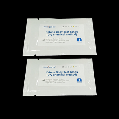 IVD การวินิจฉัยโรคเบาหวาน Ketone Body Test Strips การทดสอบทางชีวเคมี