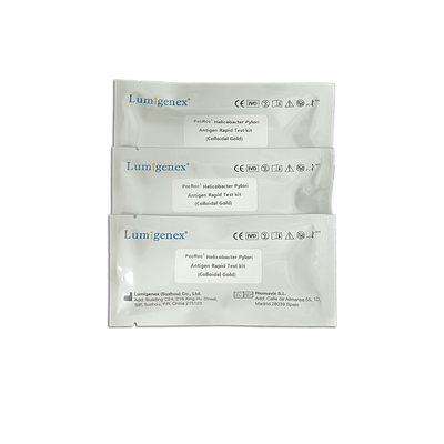 Lumigenex Helicobacter Pylori Antigen Rapid Test Kit คอลลอยด์โกลด์ CE รับรอง