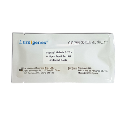 เครื่องมือตรวจหาโรคติดเชื้อ Malaria PF/PV Antigen Rapid Test Kit Colloidal Gold CE Registered