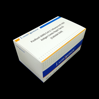 ชุดทดสอบอย่างรวดเร็วของแอนติเจนคอมโบ Covid19 / ไข้หวัดใหญ่ A + B / RSV คอลลอยด์โกลด์ชุดทดสอบแอนติเจนอย่างรวดเร็วที่ลงทะเบียน CE