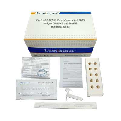 Influenza A+B / RSV Antigen Combo Rapid Test Kit Covid-19 ตลับทดสอบทองคำคอลลอยด์สำหรับใช้ในบ้าน