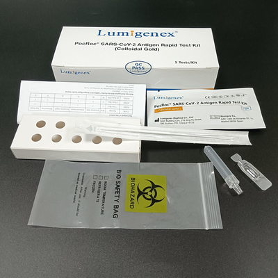 COVID-19 ชุดทดสอบอย่างรวดเร็วของคอลลอยด์โกลด์แอนติเจนใบรับรอง ISO