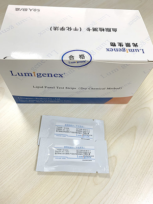แถบทดสอบแผงไขมัน OEM, ชุดทดสอบคอเลสเตอรอลและไตรกลีเซอไรด์ ISO13485